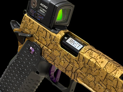 TEE GUN VAULT “RIVET” GOVERNMENT 5” PORTED COPPER WITH APE DEFENSE ACRO P2