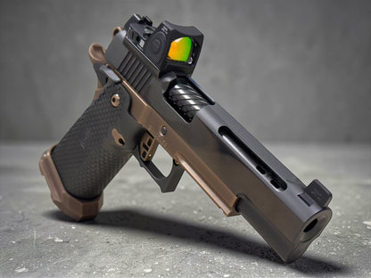 GUNCRAFTER INDUSTRIES 9MM PORTED DS GOVERNMENT POLISHED DLC WITH RMR OPTIC.
