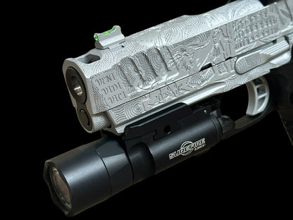 CUSTOM STACCATO C “SPARTACUS” EDITION PORTED FULLY ENGRAVED WITH SILVER FINISH SRO AND X300