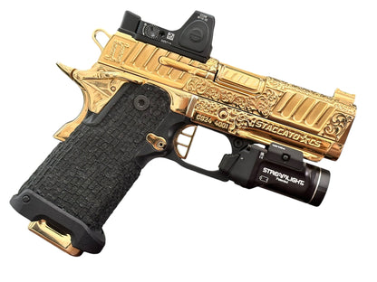 STACCATO CUSTOM CS 3.5” FULLY ENGRAVED 24K GOLD PLATED WITH RMR & TLR7