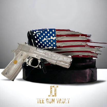 COLT CUSTOM 1911 FULLY ENGRAVED HIGH POLISHED AND NICKEL PLATED .45ACP