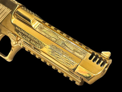 MAGNUM RESEARCH CUSTOM DESERT EAGLE POLISHED 24K GOLD PLATED FINISH 50AE