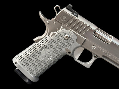 NIGHTHAWK CUSTOM TRS COMMANDER “ICEMAN” SAND HAWK SERRATED OPTIC CUT DOUBLE STACK