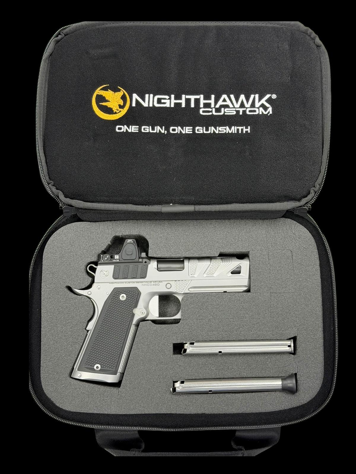 NIGHTHAWK CUSTOM ALPHA HAWK SINGLE STACK COMMANDER 9MM PORTED ((OPTIC NOT INCLUDED))
