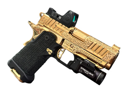 STACCATO CUSTOM CS 3.5” FULLY ENGRAVED 24K GOLD PLATED WITH RMR & TLR7