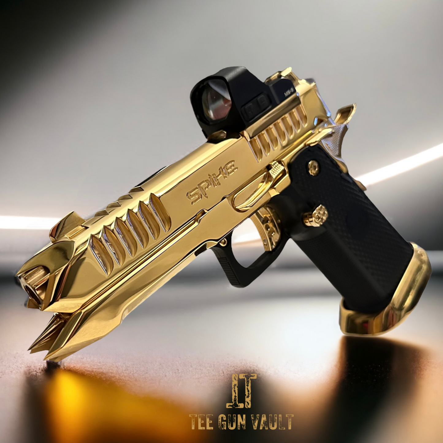 BUL ARMORY SAS II SPIKE CUSTOM 1 OF 1 24K GOLD PLATED HIGH POLISHED 9MM