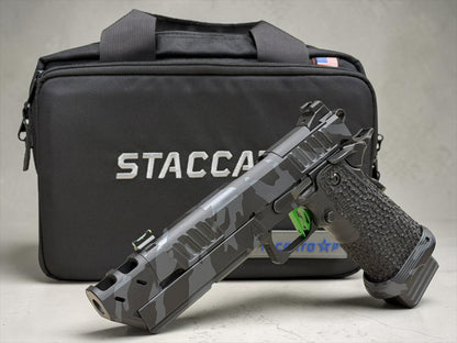STACCATO P CUSTOM WITH DRAGON SCALE GRIPS “EDGE” TRIGGER AND COMPENSATOR