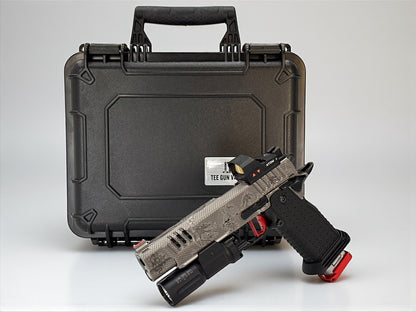 STACCATO CUSTOM XL “LAST SAMURAI” PORTED ATLAS GRIPS AND TRIGGER CHARCOAL POLISHED BLACK DLC