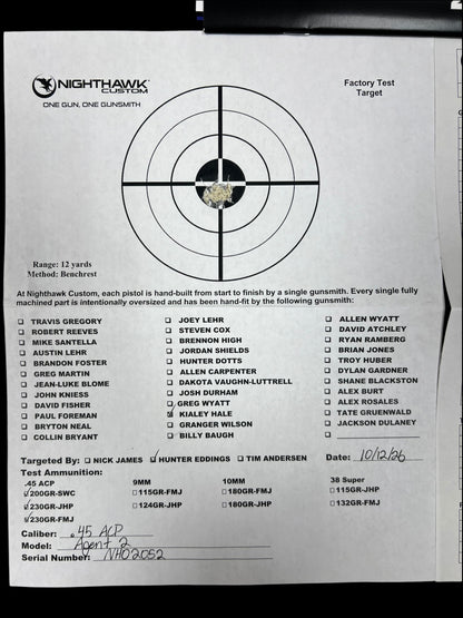 NIGHTHAWK CUSTOM AGENT 2 COMM .45ACP BURNT BRONZE