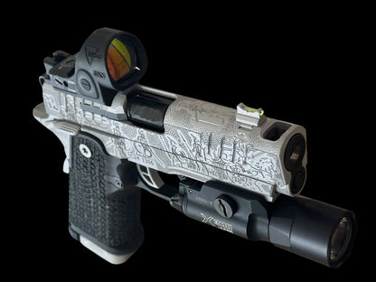 CUSTOM STACCATO C “SPARTACUS” EDITION PORTED FULLY ENGRAVED WITH SILVER FINISH SRO AND X300