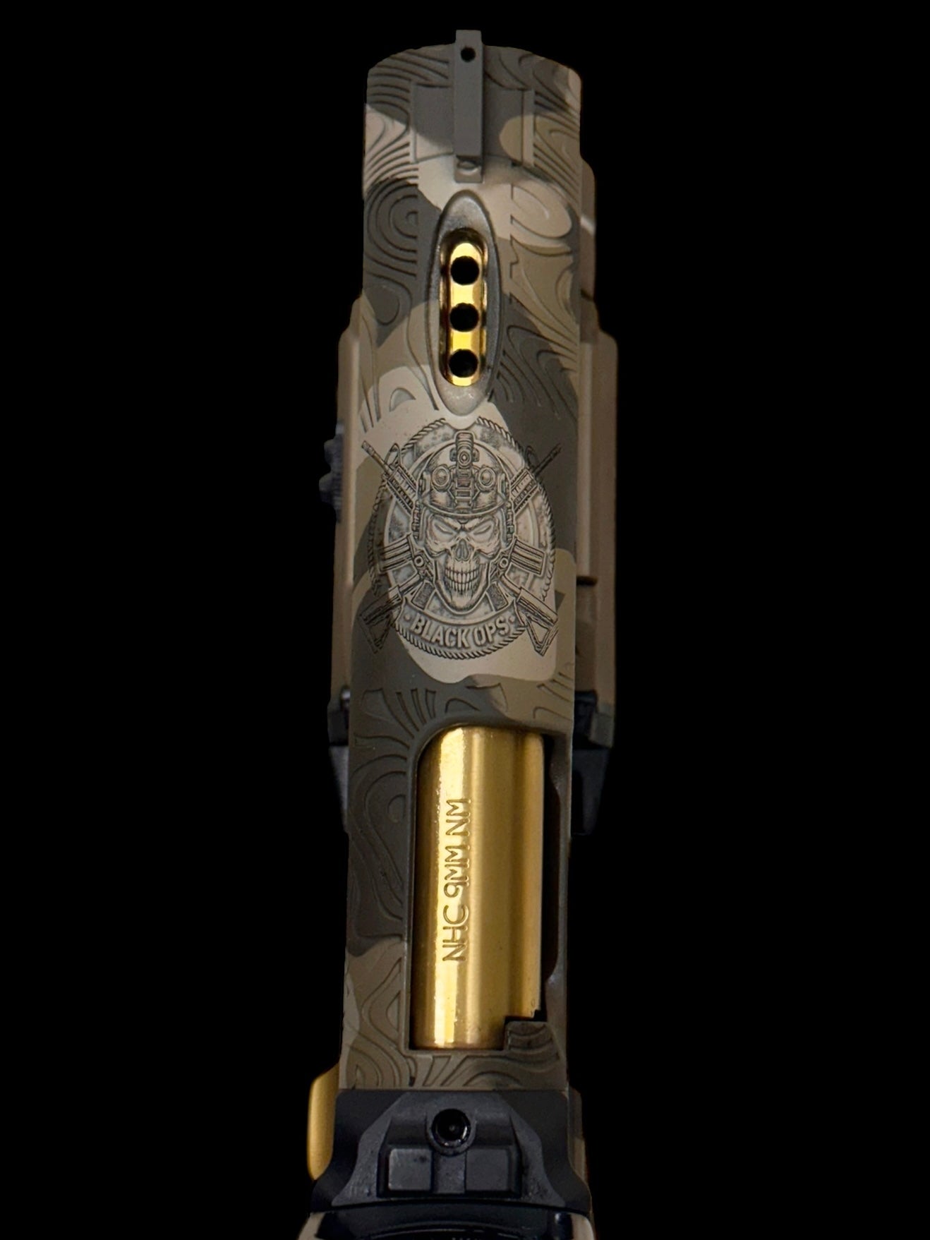 NIGHTHAWK CUSTOM TRS COMMANDER PORTED “BLACK OPS” 1 OF 1 WITH RMR AND TLR1 9MM