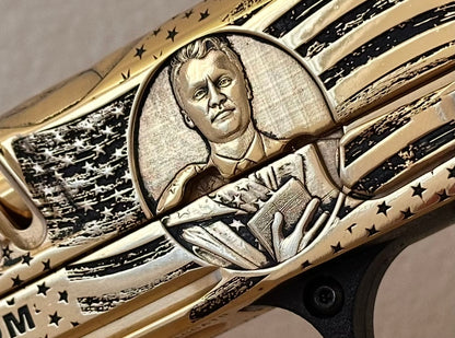 STACCATO CUSTOM XC “TRUMP” “KIRK” FULLY ENGRAVED POLISHED AND 24k GOLD PLATED SRO & X300