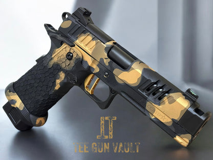 STACCATO CUSTOM XC MULTICAM FINISH DRAGON SCALE GRIPS AND ATLAS TRIGGER