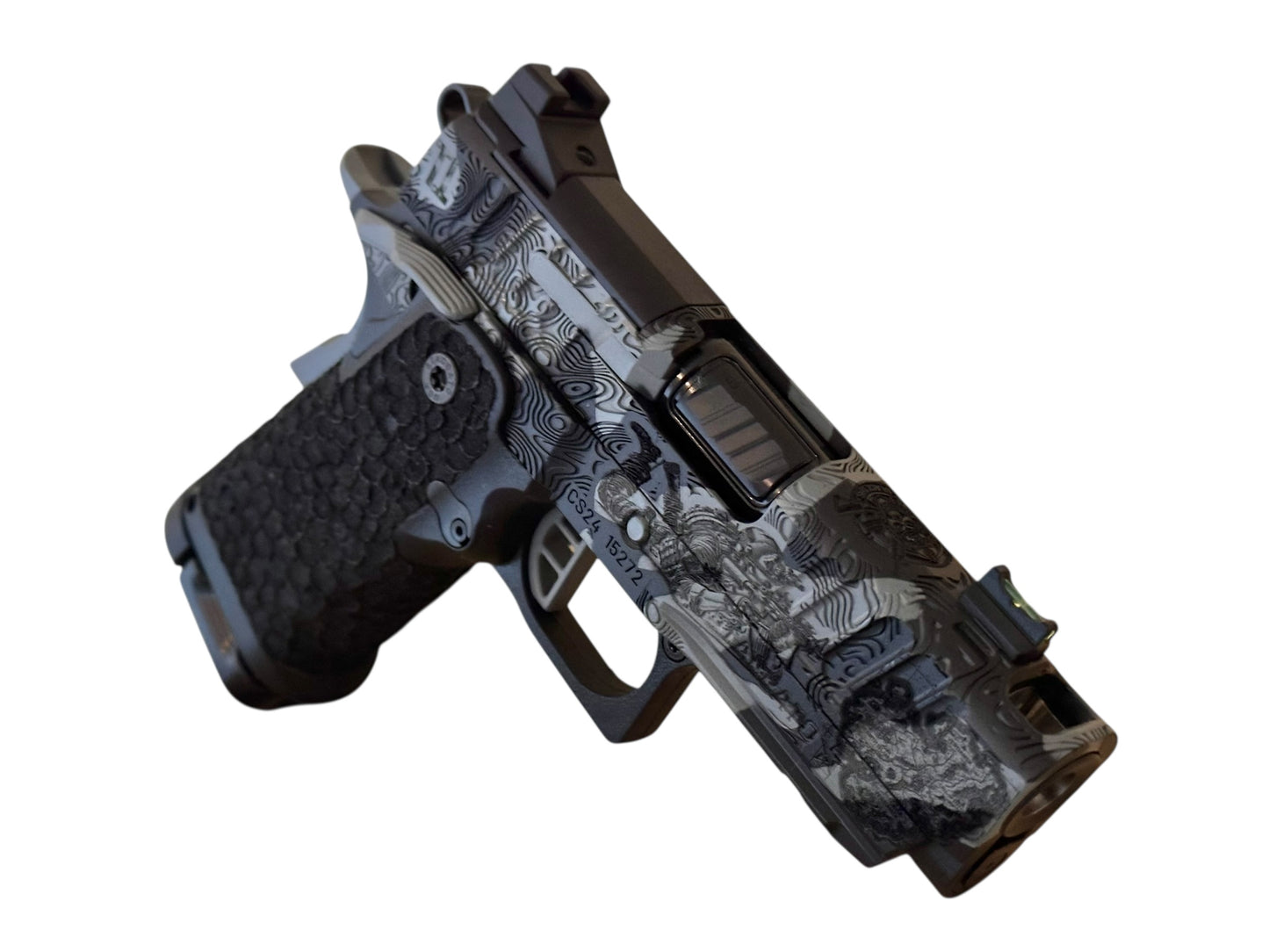 STACCATO CUSTOM CS “BLACKOPS” PORTED 3.5” BLACK CAMO FINISH WITH DRAGON SCALE GRIPS