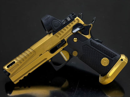 AKAI CUSTOM “DRAGON” PORTED LIMITED EDITION 1 OF 10 GOLD PVD FINISH WITH TRIJICON SRO 9MM