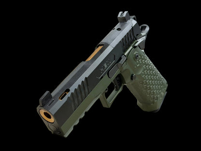 JACOB GREY HEX DUTY GREEN 4.25” PORTED ROSE GOLD BARREL 9mm