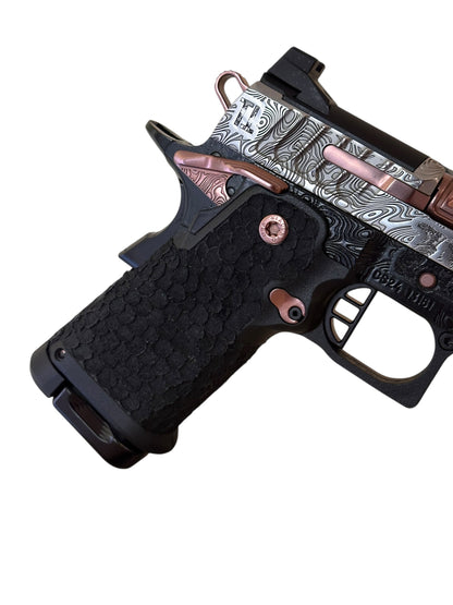 STACCATO CS CUSTOM “BLACK OPS” 3.5” PORTED SILVER/ROSE GOLD PVD (PRE OWNED MINT)