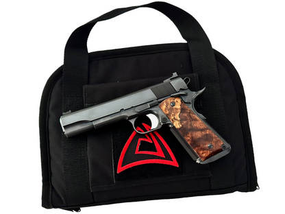 ALCHEMY CUSTOM WEAPONRY 1911 PRIME ELITE GOVERMENT 5” UPGRADED WOOD GRIPS .38 SUPER