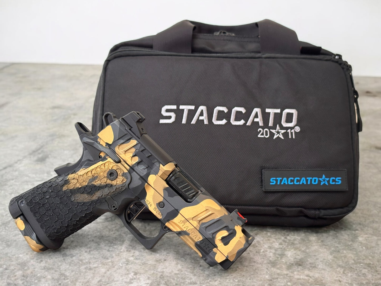STACCATO CUSTOM CS MULTICAM 3.5” PORTED WITH DRAGON SCALE GRIPS