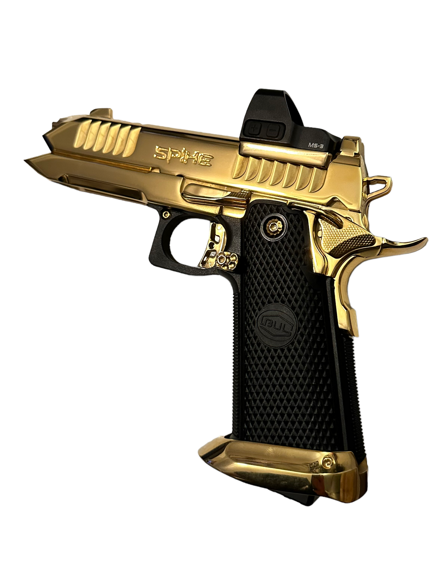 BUL ARMORY SAS II SPIKE CUSTOM 1 OF 1 24K GOLD PLATED HIGH POLISHED 9MM