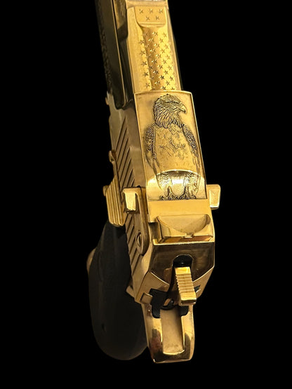 MAGNUM RESEARCH CUSTOM DESERT EAGLE POLISHED 24K GOLD PLATED FINISH 50AE