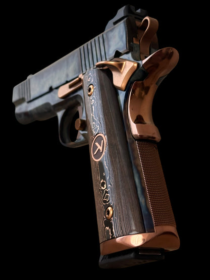 KINGS RIVER CUSTOM FCC 1911 COMMANDER FULL CASE HARDENED 9MM WITH IVORY GRIPS MASTERPIECE