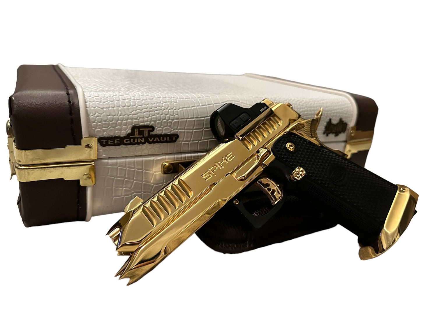 BUL ARMORY SAS II SPIKE CUSTOM 1 OF 1 24K GOLD PLATED HIGH POLISHED 9MM