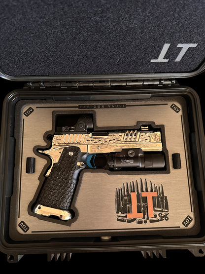 STACCATO CUSTOM XC “VITA FINITA” 1 OF 10 ENGRAVED HIGH POLISHED NICKEL WITH ATLAS TRIGGER SRO AND X300