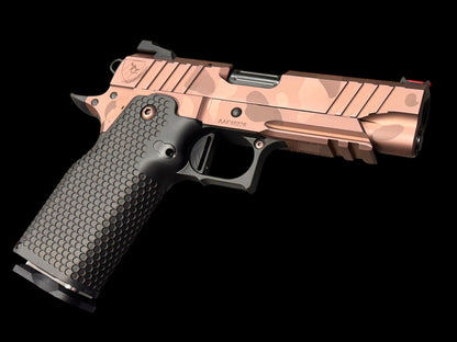 ALPHA AMERICAN AAF4 COMMANDER PORTED 9MM POLISHED ROSE GOLD PVD IOS CUT
