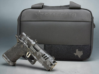 STACCATO CUSTOM HD P4X BLACK MULTI CAM 4” COMP’D BARREL STEEL FRAME WITH EXTRAS
