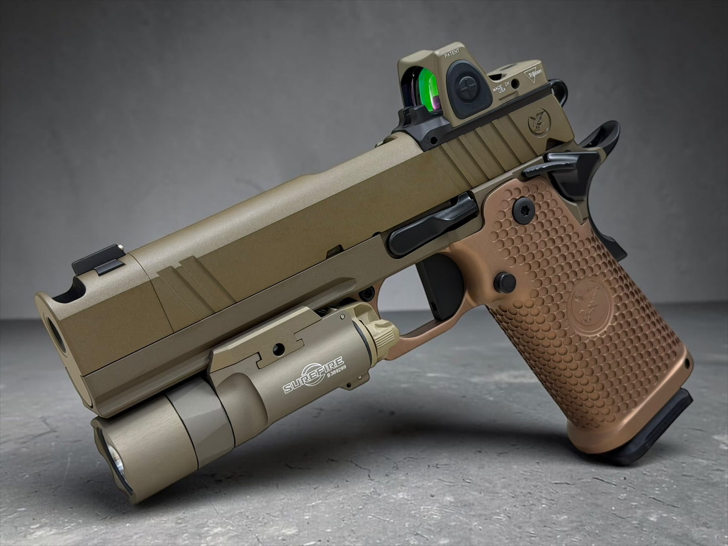 NIGHTHAWK CUSTOM SANDHAWK W/TRIJICON RMR AND X300 9MM