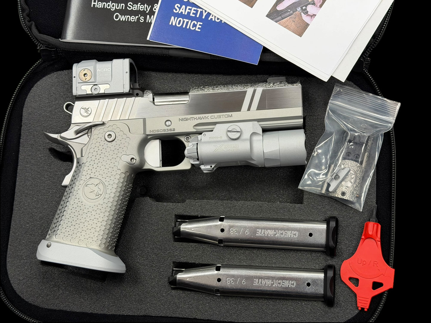 NIGHTHAWK CUSTOM TRS COMP POLISHED SILVER WITH MATCHING ACRO P2 & X300