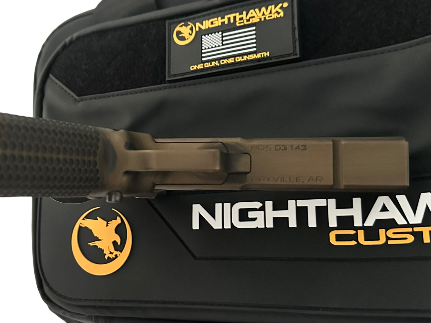 NIGHTHAWK CUSTOM TRS COMMANDER 4.25” BARREL TACTICAL READY SERIES 9MM IN BATTLE WORN BRONZE WITH TRIJICON SRO 2.5