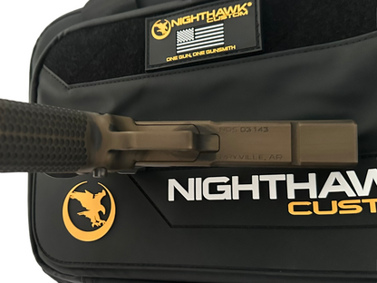 NIGHTHAWK CUSTOM TRS COMMANDER 4.25” TACTICAL READY SERIES IN BATTLE WORN BRONZE WITH TRIJICON SRO 2.5 9MM