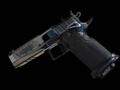 PHOENIX TRINITY H PRO COMP CUSTOM POLISHED BLACK CHROME WITH ALUMINUM EVO GRIPS 9MM