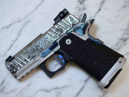 BUL ARMORY SAS II ULTRALIGHT PRO 2 PORTED “SAMURAI” BLUE TRIGGER 3.25” BARREL PVD
