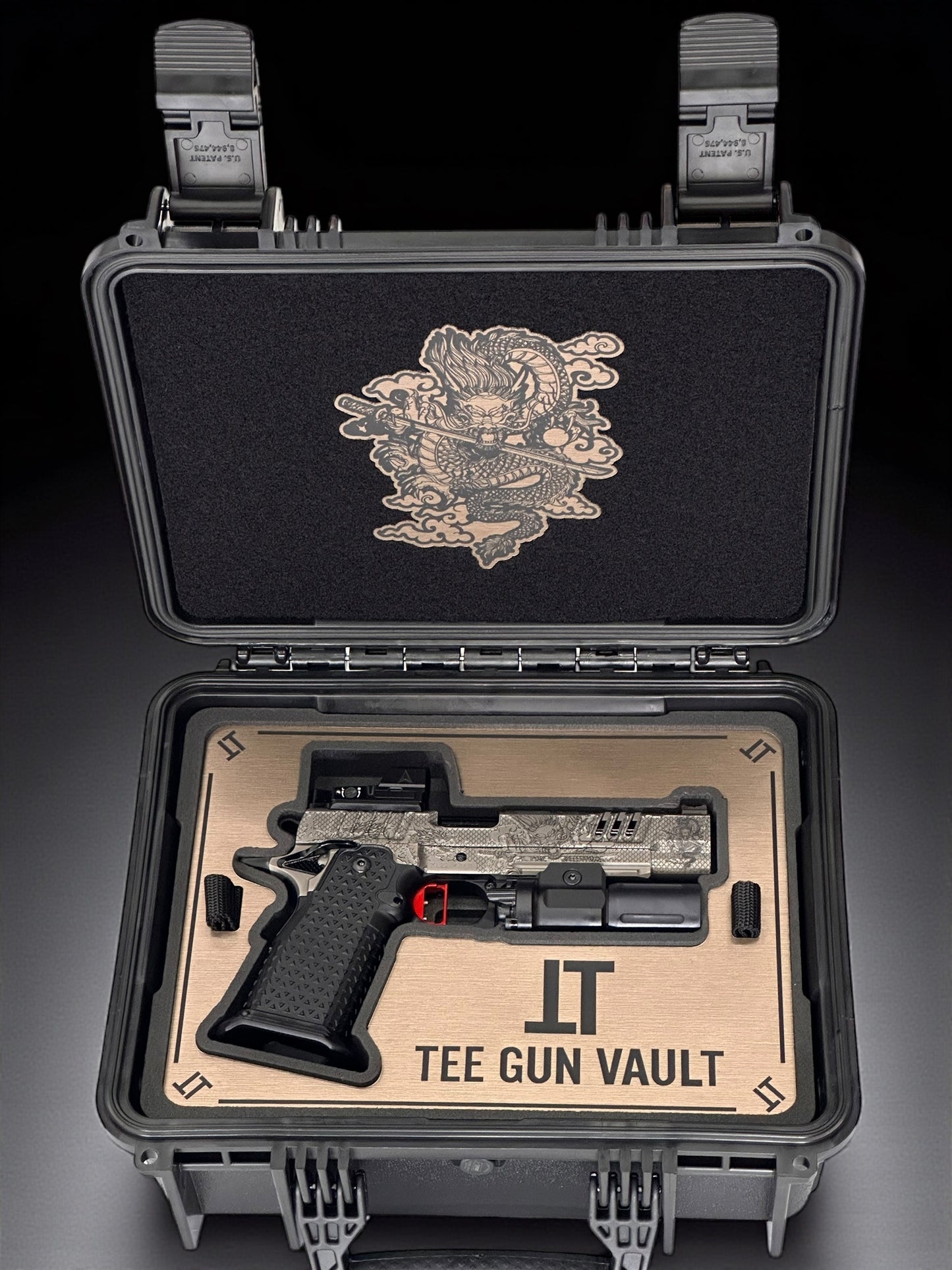 STACCATO CUSTOM XL “LAST SAMURAI” PORTED ATLAS GRIPS AND TRIGGER CHARCOAL POLISHED BLACK DLC