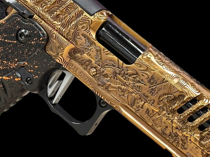 STACCATO CUSTOM P “BLACKOPS” PORTED POLISHED COPPER/BLACK DLC FINISH WITH T7 GRIPS “EDGE” TRIGGER