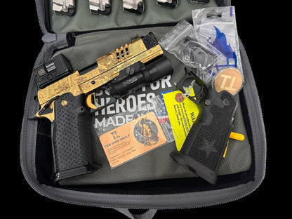 STACCATO CUSTOM XC “LAST SAMURAI” GOLD NITRIDE WITH BLACK DLC ACCENTS ATLAS GRIPS