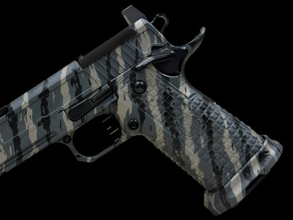 GUNCRAFTER HELLCAT X2 PORTED FULL SIZE 5” TIGER STRIPE CAMO GRAY. OPTIC READY
