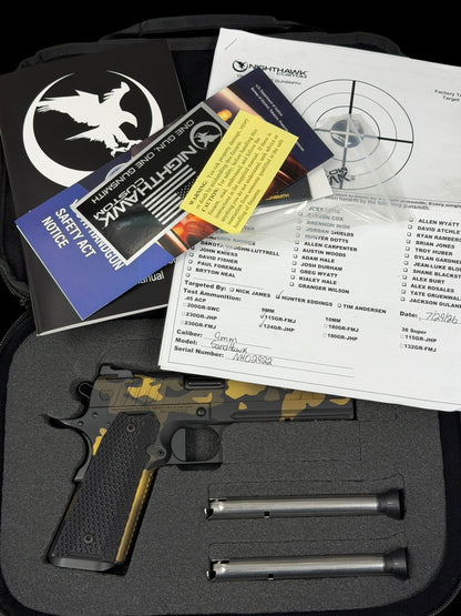 NIGHTHAWK CUSTOM SAND HAWK SINGLE STACK IN HALO FINISH 9mm