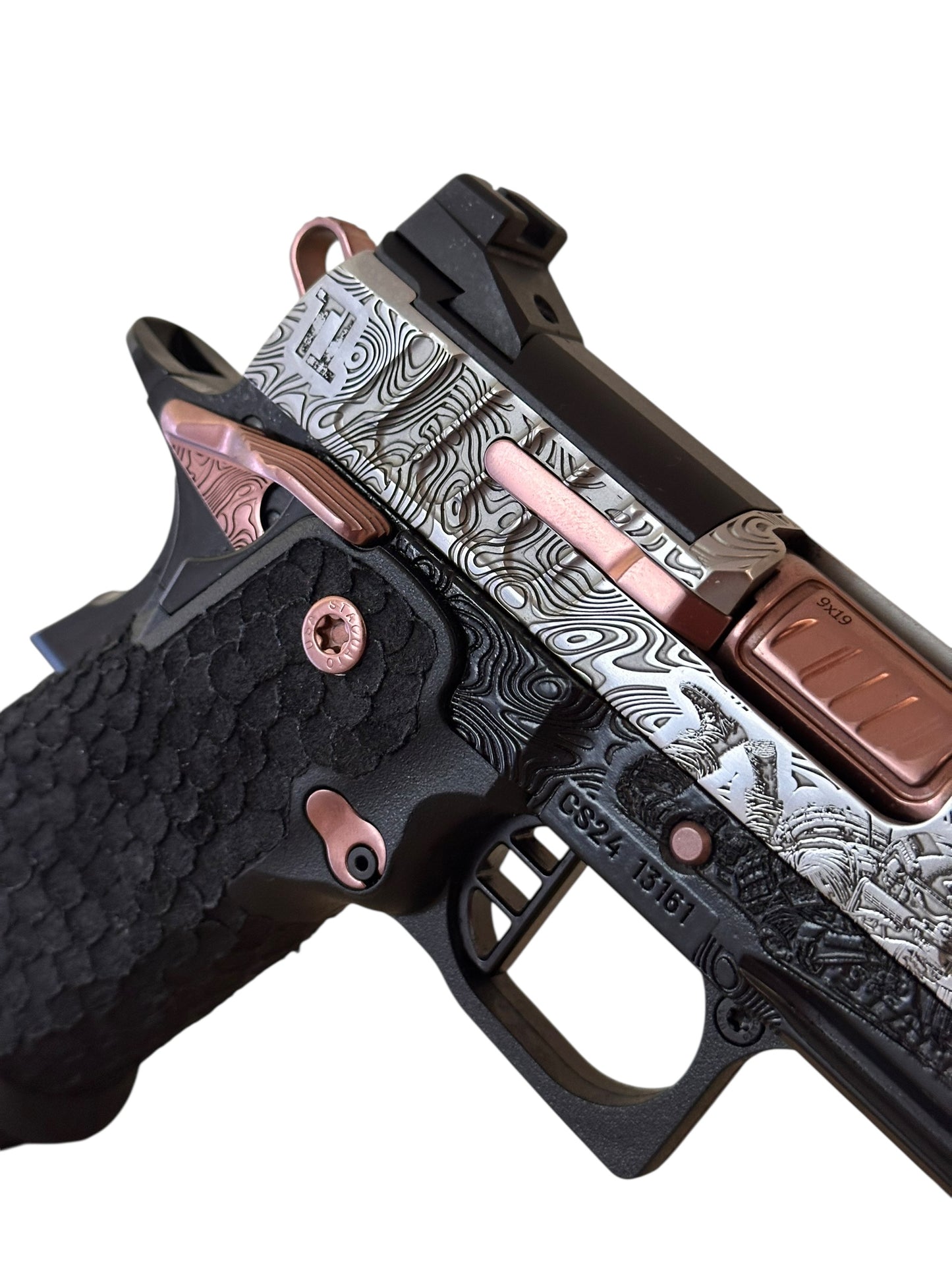 STACCATO CS CUSTOM “BLACK OPS” 3.5” PORTED SILVER/ROSE GOLD PVD (PRE OWNED MINT)