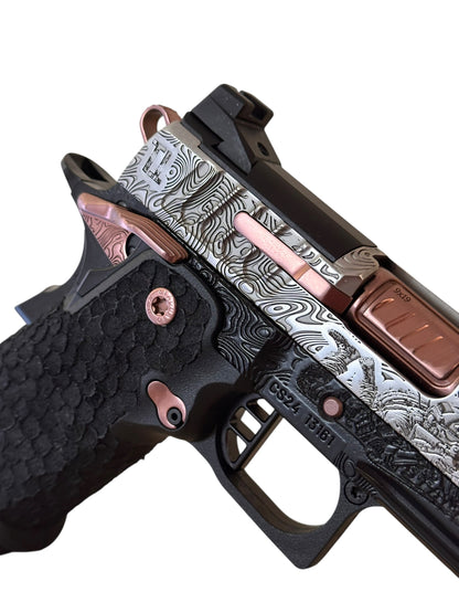 STACCATO CS CUSTOM “BLACK OPS” 3.5” PORTED SILVER/ROSE GOLD PVD (PRE OWNED MINT)