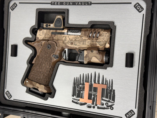 STACCATO CUSTOM CS X SERIES “BLACK OPS” EDITION CHUNK SINGLE PORTED WITH EDGE TRIGGER, RMR AND DRAGON GRIPS