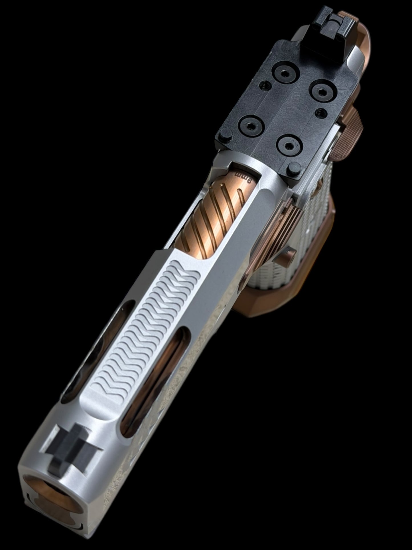 GUNCRAFTER POLARA X2 PORTED COMMANDER 4.25” SILVER COPPER PVD ALUMINUM GRIP