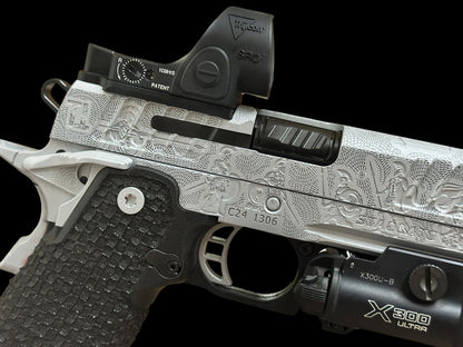 CUSTOM STACCATO C “SPARTACUS” EDITION PORTED FULLY ENGRAVED WITH SILVER FINISH SRO AND X300
