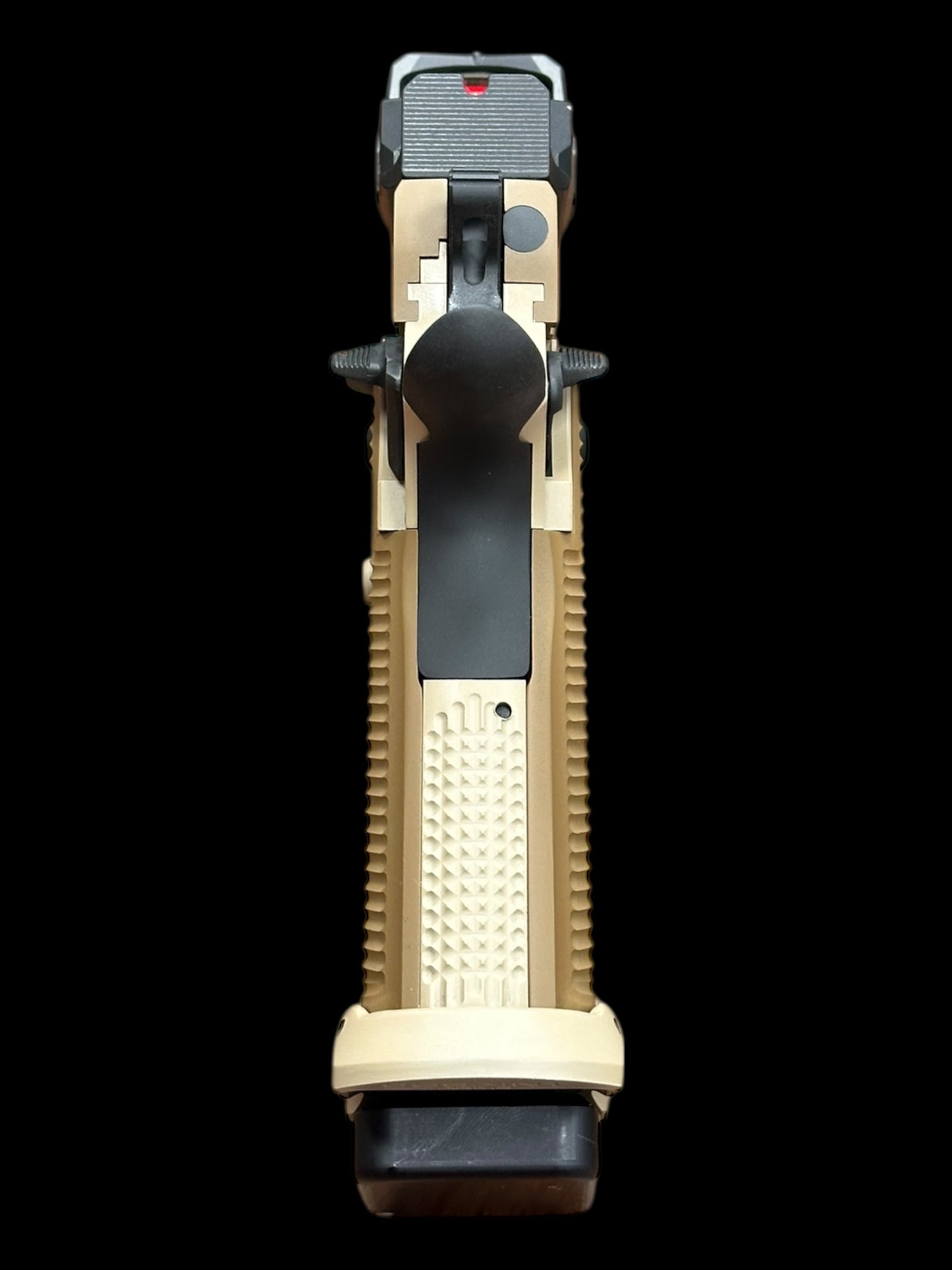 COSAINT ARMS HAVOC PORTED TAN DOUBLE STACK WITH MERCURY REFLEX OPTIC (pre owned) unfired