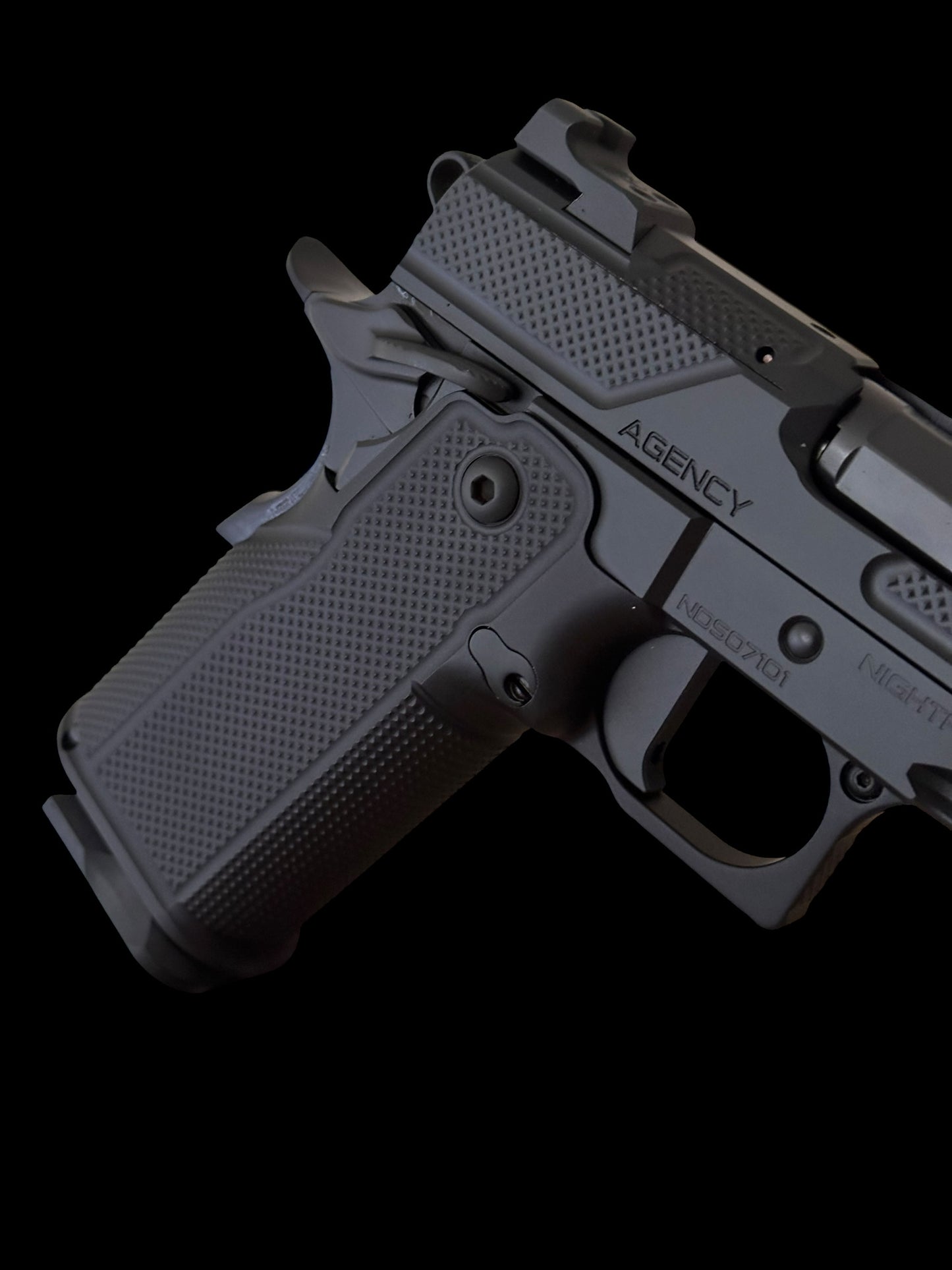 NIGHTHAWK CUSTOM DOUBLE AGENT DS 4.25” OPTIC READY BLACK DLC  COMMANDER AMBI SAFETY 9MM