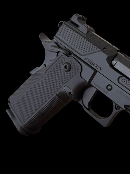 NIGHTHAWK CUSTOM DOUBLE AGENT DS 4.25” OPTIC READY BLACK DLC  COMMANDER AMBI SAFETY 9MM