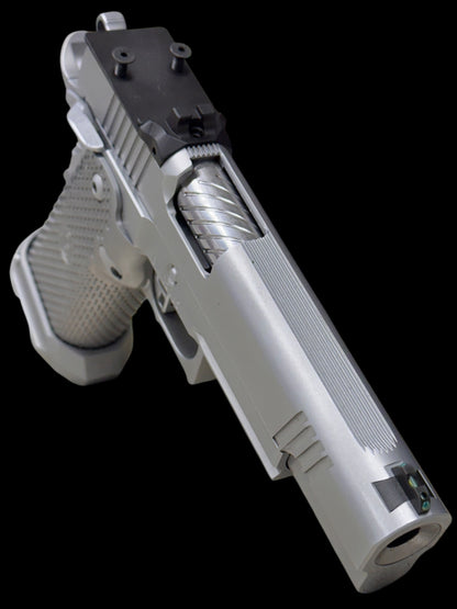 GUNCRAFTER INDUSTRIES DOUBLE STACK 9mm OPTIC READY SILVER PVD WITH ALUMINUM GRIPS